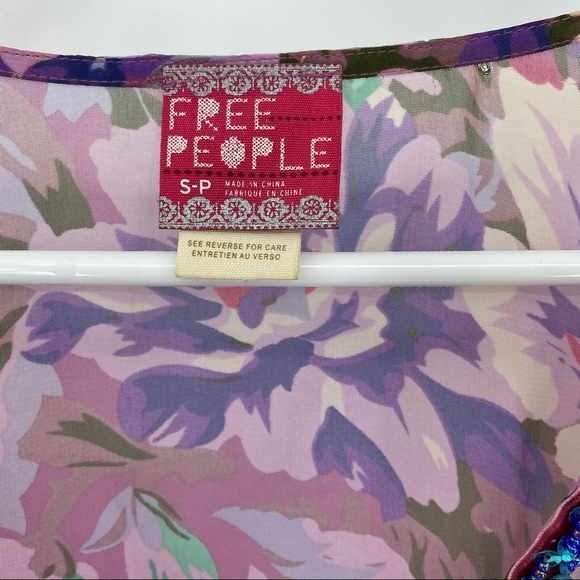 Free People Sheer Sequin Blouse Small - Picture 3 of 7